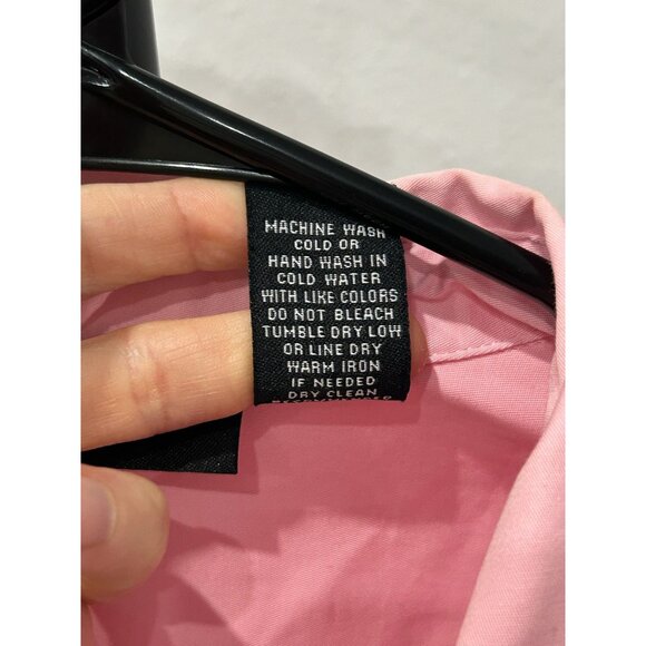 Allison Morgan Small Pintuck Pink Button-Up Pleated Blouse 3/4 Sleeve - Picture 5 of 7